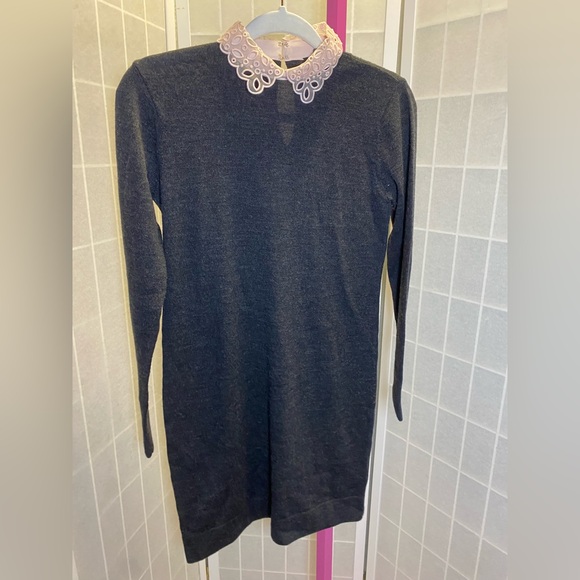 Club Monaco Charcoal 100% wool Long Sleeve Dress - Picture 2 of 8